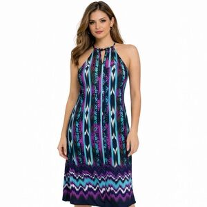 RenneC  shift Dress Boho Resort Wear Large Vacation Lightweight Purple Blue USA